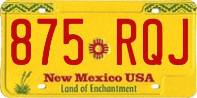 NM license plate 875RQJ
