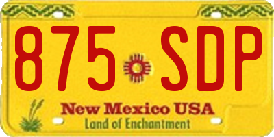 NM license plate 875SDP