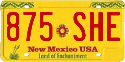 NM license plate 875SHE