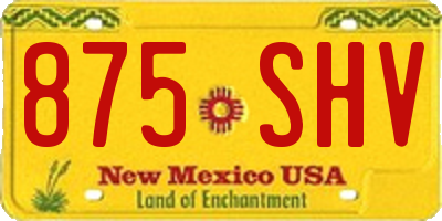 NM license plate 875SHV