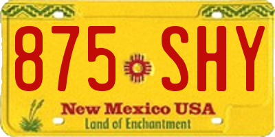 NM license plate 875SHY