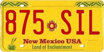 NM license plate 875SIL