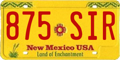 NM license plate 875SIR
