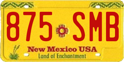 NM license plate 875SMB