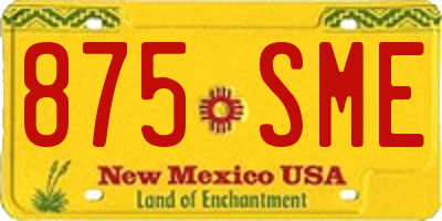 NM license plate 875SME