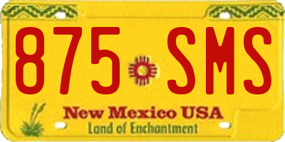 NM license plate 875SMS