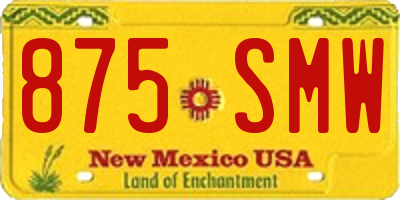 NM license plate 875SMW