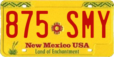 NM license plate 875SMY