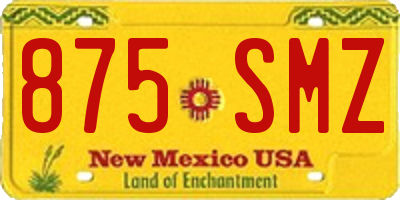 NM license plate 875SMZ