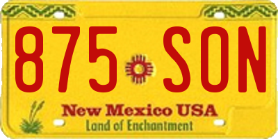 NM license plate 875SON