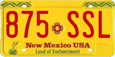 NM license plate 875SSL