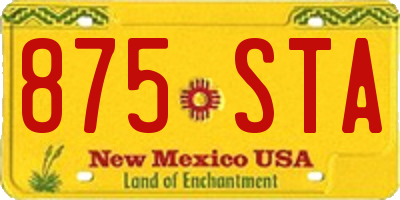 NM license plate 875STA