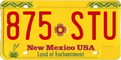 NM license plate 875STU