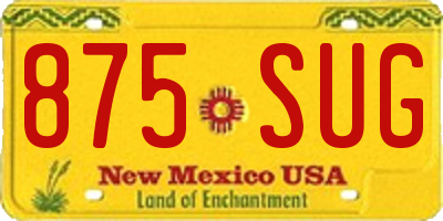 NM license plate 875SUG