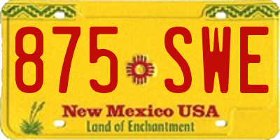 NM license plate 875SWE
