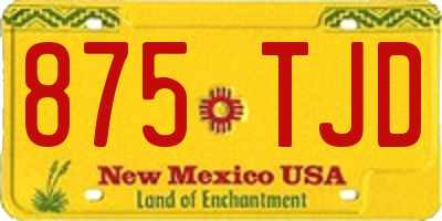 NM license plate 875TJD
