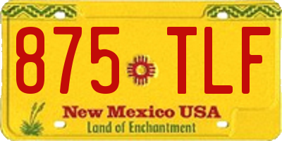 NM license plate 875TLF