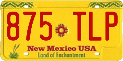 NM license plate 875TLP