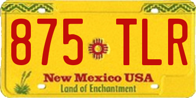 NM license plate 875TLR