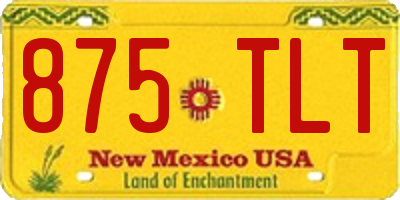 NM license plate 875TLT