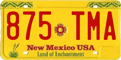 NM license plate 875TMA