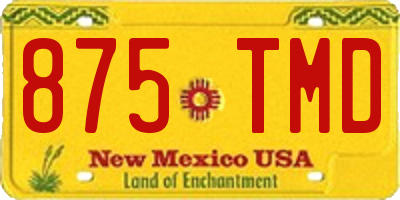 NM license plate 875TMD
