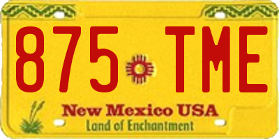 NM license plate 875TME