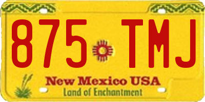 NM license plate 875TMJ