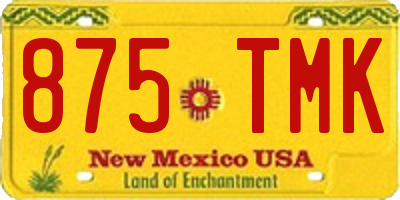 NM license plate 875TMK