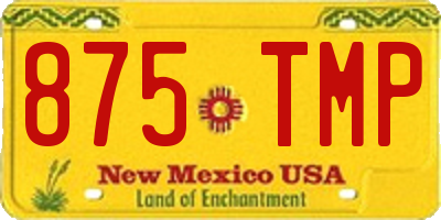 NM license plate 875TMP