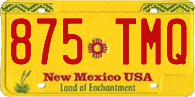 NM license plate 875TMQ