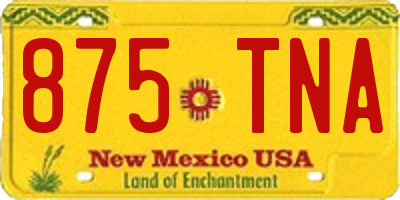 NM license plate 875TNA