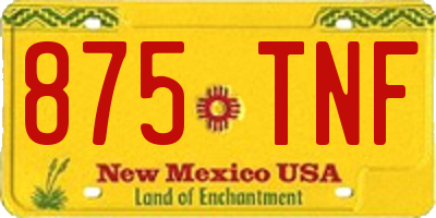 NM license plate 875TNF