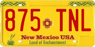 NM license plate 875TNL