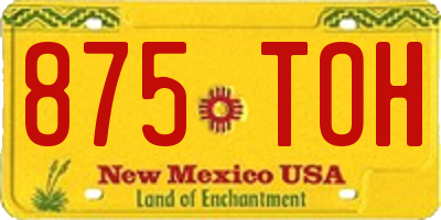 NM license plate 875TOH