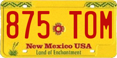 NM license plate 875TOM