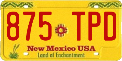 NM license plate 875TPD