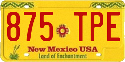 NM license plate 875TPE