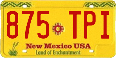 NM license plate 875TPI