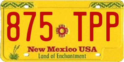 NM license plate 875TPP