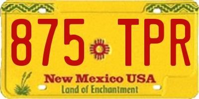 NM license plate 875TPR