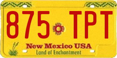 NM license plate 875TPT