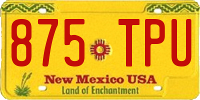 NM license plate 875TPU