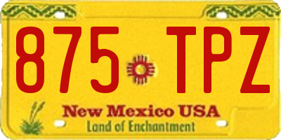 NM license plate 875TPZ