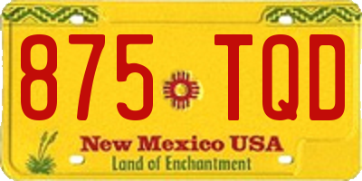 NM license plate 875TQD