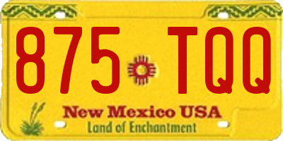 NM license plate 875TQQ
