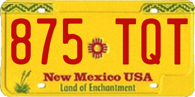 NM license plate 875TQT