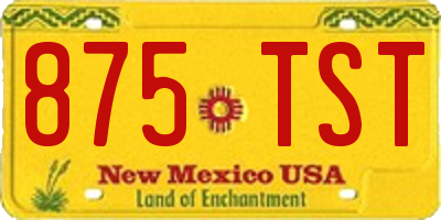 NM license plate 875TST
