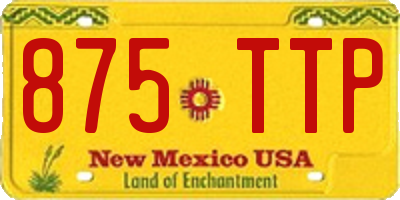 NM license plate 875TTP