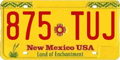 NM license plate 875TUJ